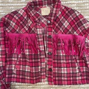 Pink fringe jacket